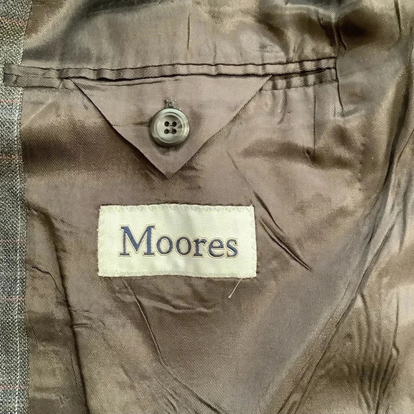 VINTAGE Gray Plaid Wool/Silk Menswear Oversized Blazer - Picture 12 of 15